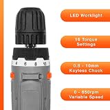 Terratek 18V Cordless Drill Driver 89Pc Kit LED Light Carry Case view 7