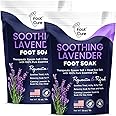 Soothing Lavender Foot Soak - Pedicure Foot Spa with Epson Salts for Soaking Feet - Foot Massager Spa - Foot Scrubber Dead Skin Remover - Epsom Salt Bath Soak