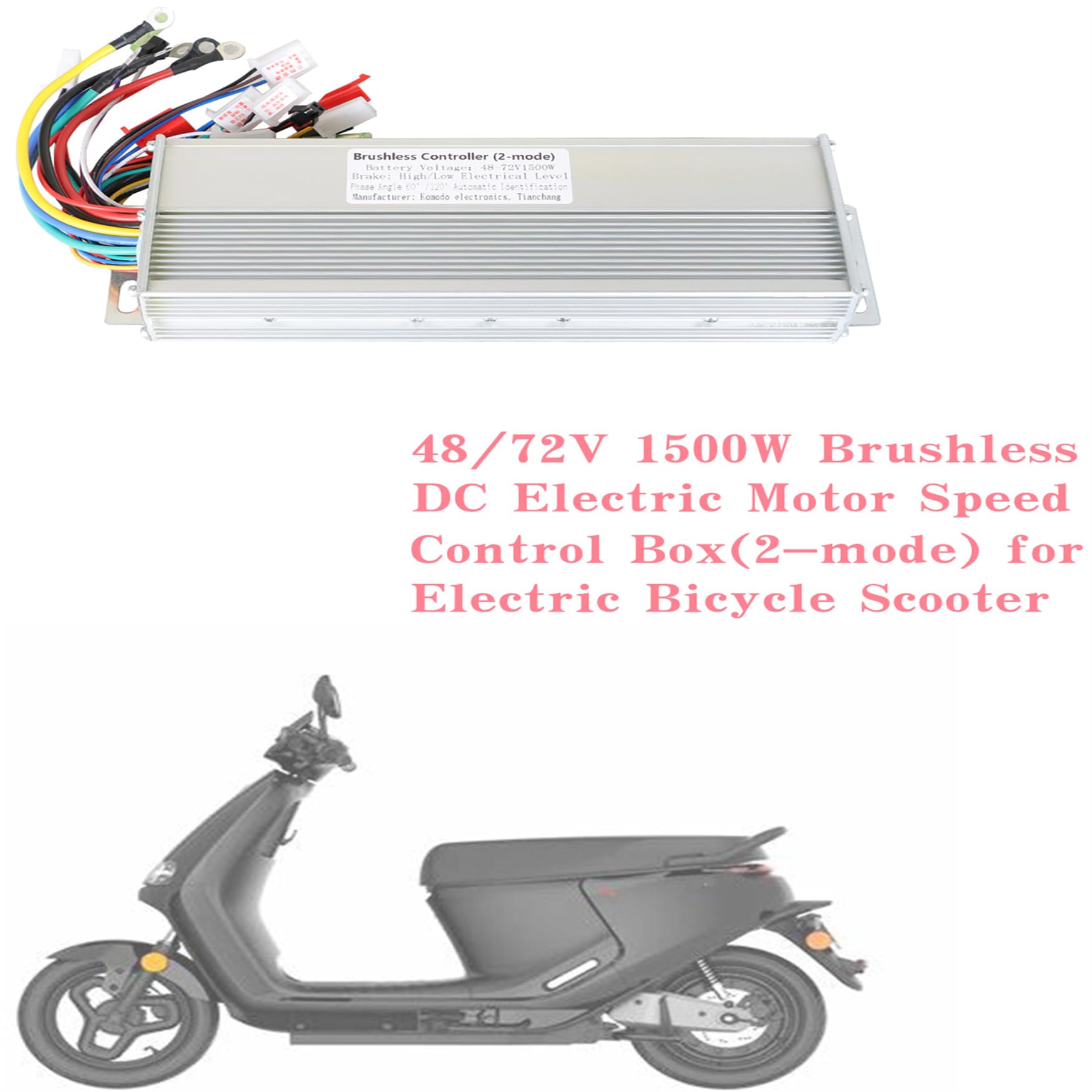 WFLNHB 48/72V 1500W Brushless DC Electric Motor Speed Control Box(2-mode) Replacement for Electric Bicycle Scooter