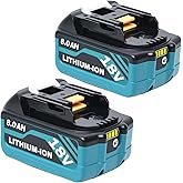 HAPPLYS 2-Pack 8.0Ah Replacement for Makita 18V Battery Compatible with Makita 18v Batteries and Tools (Blue)