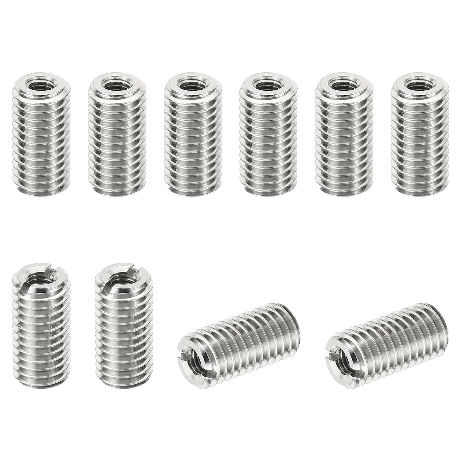 PATIKIL Thread Adapters Sleeve Reducing Nut, 10 Pcs M10*1.5 Male to M5*0.8 Female Repairing Insert Nut Screw Reducer Conversion Stainless Steel Fastener 20mm — image 1