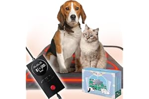 Pressure Activated Pet Heating Pad,Dog Heating Bed with Timer,Gravity Sensing,Automatic or Manual Mode,Adjustable Temperature