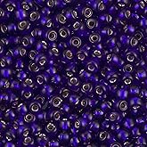 Miyuki Round Seed Beads Size 8/0 22 Grams Silver Lined Dark Violet