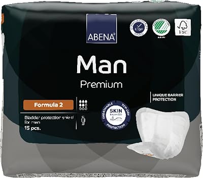 Abena Man Formula 2 Incontinence Pads for Men 700ml 15Pack