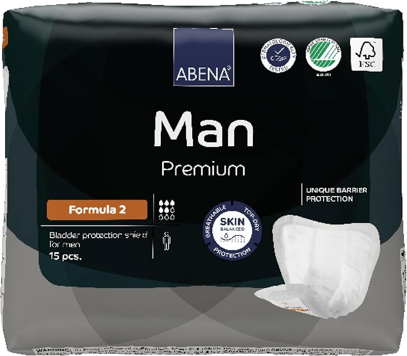 Abena Man Formula 2 Incontinence Pads for Men 700ml 15Pack
