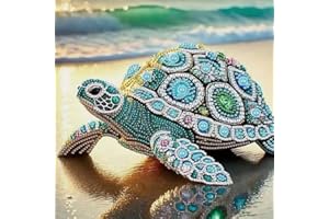ZQEATRY Sea Turtle Special Shape Diamond Painting Kits For Beginner,Crystal Rhinestones Diamond Dots Diamond Art Accessories DIY Diamond Art Kits For Adults For Beginner For Home Wall Decor 11.8 X 11.8inch