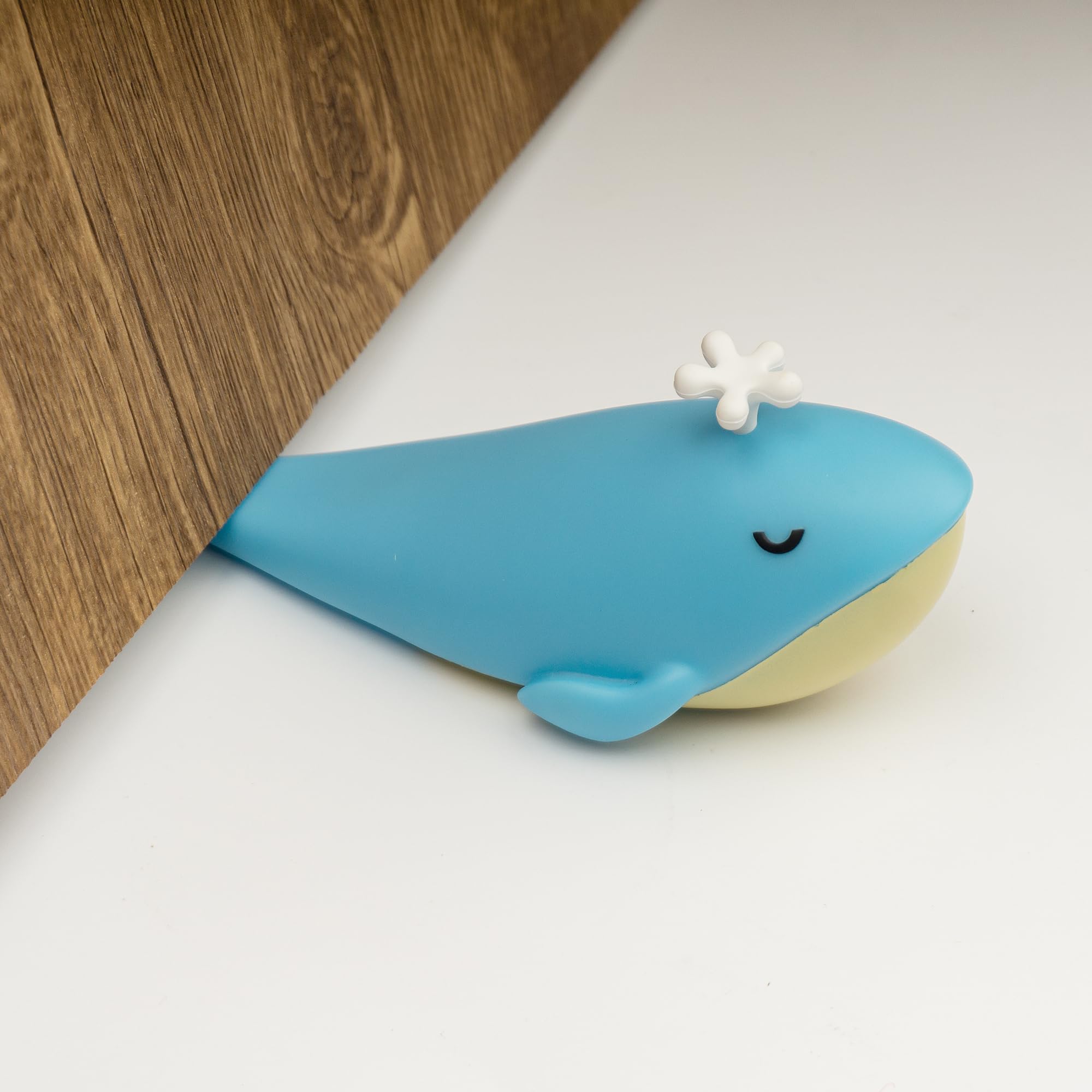 Dormercy Cute Door Stopper, Cartoon Whale Animal Door Stop, 1 Pack Decorative Door Wedge for Home and Office Floor(Patented)