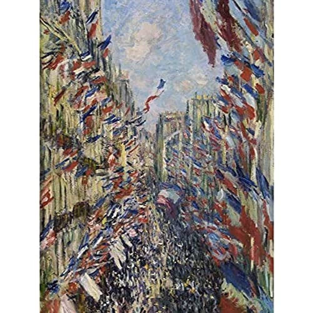 Claude Monet The Rue Montorgueil In Paris Art Print Canvas Premium Wall Decor Poster Mural