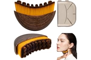 FIGILIFE Lymphatic Contour Face Brush, Lymphatic Drainage Brush, Dry Brushing Face Brush, Lymphatic Drainage Massager for Face, Designed for The Face Gentle Enough for Daily Use (1pcs Brown)