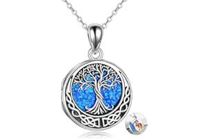 ONEFINITY Tree of Life Locket Necklace Sterling Silver Locket Necklace That Holds Pictures Tree of Life Locket Pendant for Women Wife Girlfriend