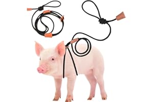 Drunhan Mini Pig Harness & Leather, Pet Pig Supplies, Adjustable Rope (9 inches Long -1/2 inches Diameter), Suitable for Small and Medium-Sized Pet Pigs(Black)