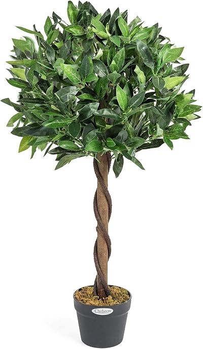 CHRISTOW Artificial Bay Tree In Pot 90cm 120cm Large Indoor Outdoor Topiary