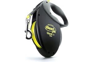 FLEXI Giant Tape Retractable Dog Leashes for Medium Dogs Upto 55 lbs. – 26 ft., Black | Tangle Free Pet Walking Leash with One-Handed Brake, Pause, Lock|German Quality Product