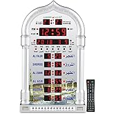 AL-HARAMEEN Azan Clock,Led Prayer Clock,Wall Clock,Read Home/Office/Mosque Digital Azan Clock/Decorative Clock HA-4008 (Gray)