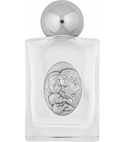 Small Glass Holy Water Bottle With Miraculous Medal - 2 Inch Devotional Container