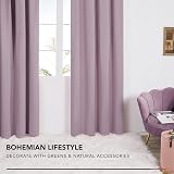 Deconovo Blackout Curtains Pink Lavender 2 Panels 55 x 96 Inches Thermal view 8