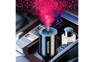 TQCOCOW Smart Car Air Freshener Diffuser with Starry Sky Projection and 50ml Perfume, 3 Mode Adjustable Rechargeable Car Aroma Diffuser,Auto On/Off Intelligent,Cologne