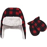 Hudson Baby Unisex Fleece Trapper Hat and Mitten Set