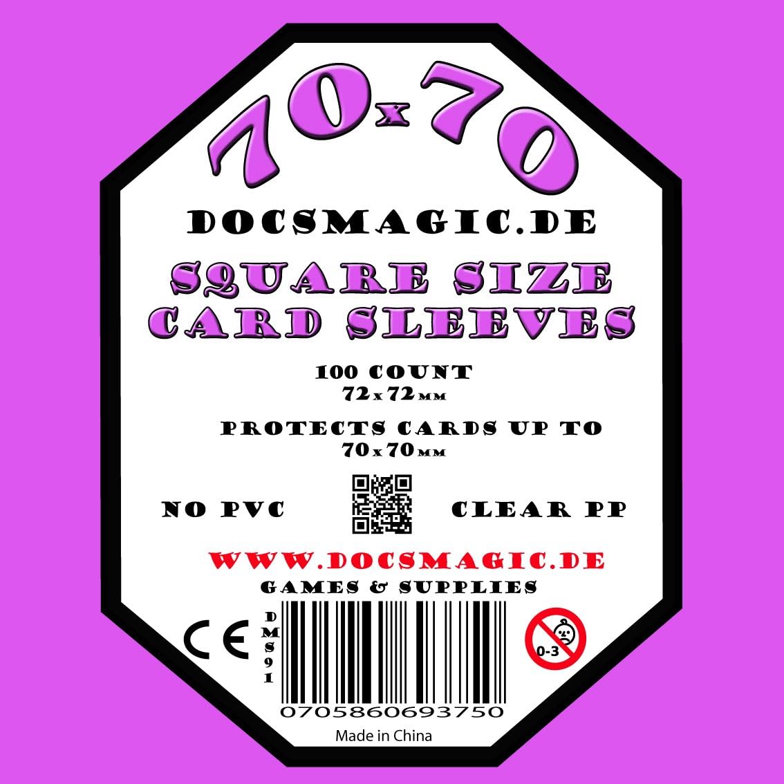 docsmagic.de 1.000 Small Square Board Game Sleeves - 70 x 70-72 x 72-10 Packs, Small Square - 72 x 72 mm - Image 4