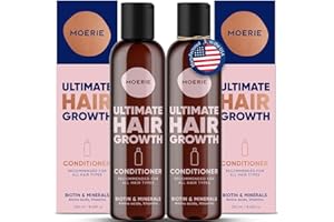 Moerie Ultimate Hair Growth Conditioner – For Longer, Thicker, Fuller Hair - Vegan Friendly Volumizing Hair Products – Paraben & Silicone Free – All Hair Types – Reverse Hair Loss – Double Set
