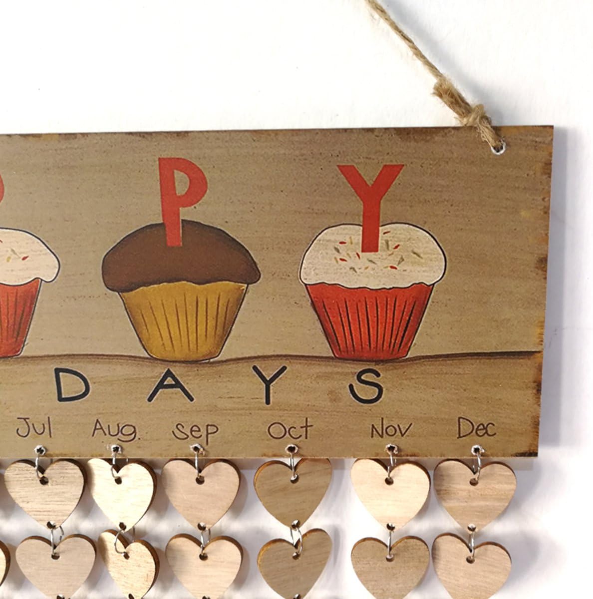 Bricolage 1 Plaque 1 Corde 50 Tranches De Bois Supvox Family Birthday Board Calendrier Happy Birthday Calendrier En Bois Pour La Decoration De Votre Fete Danniversaire Accessoires Pour Cheminee