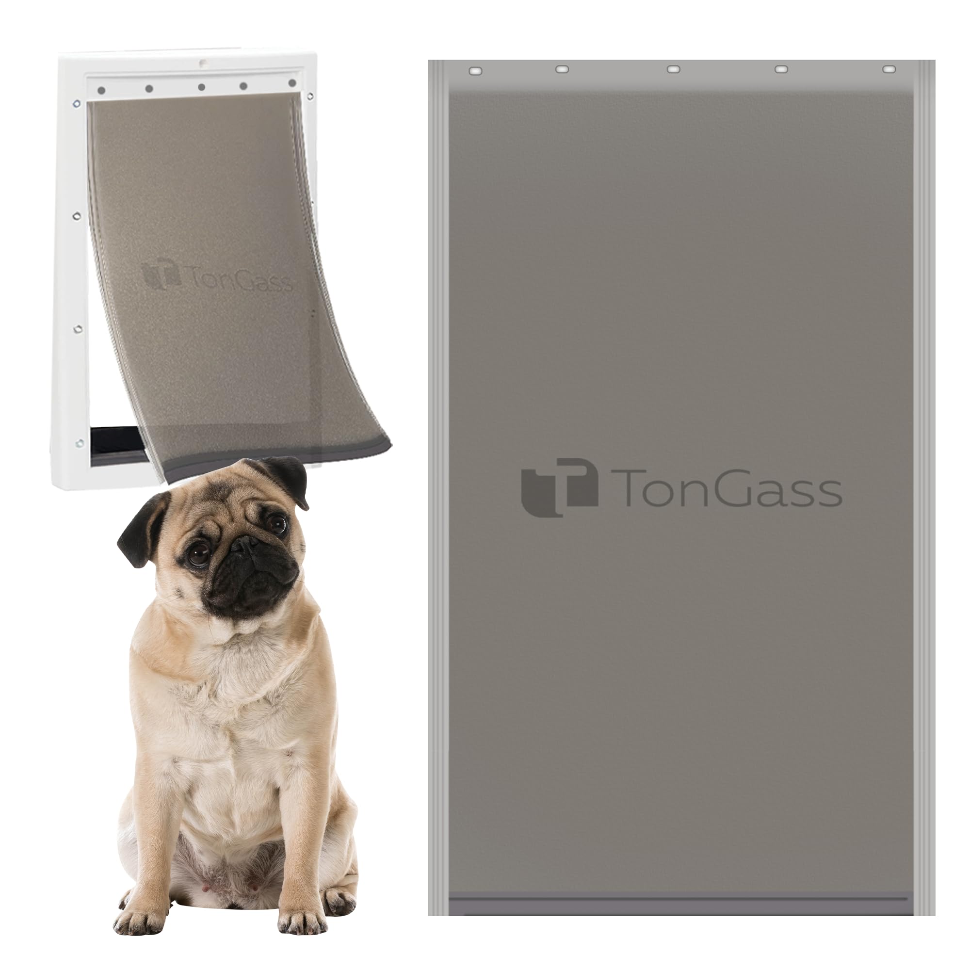 Photo 1 of TonGass PAC11-11039 Large Dog Door Flap Replacement Compatible with PetSafe Freedom Dog Doors - 10 1/8" x 16 7/8" with Magnetic Closure - Weather-Proof & Warp-Resistant Pet Door Replacement Flaps