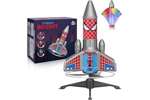 Fullware Rocket Launcher for Kids – 2nd Gen Upgraded Design, Electric Auto Launch, 200ft Flight with Safe Parachute, Outdoor Rocket Toy for Boys & Girls, Birthday Gift for Ages 6-13, Spider Pattern