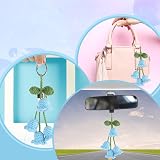 DIVINA VITAE Lily of the Valley Car Rearview Pendant Blue Wool Crochet view 8