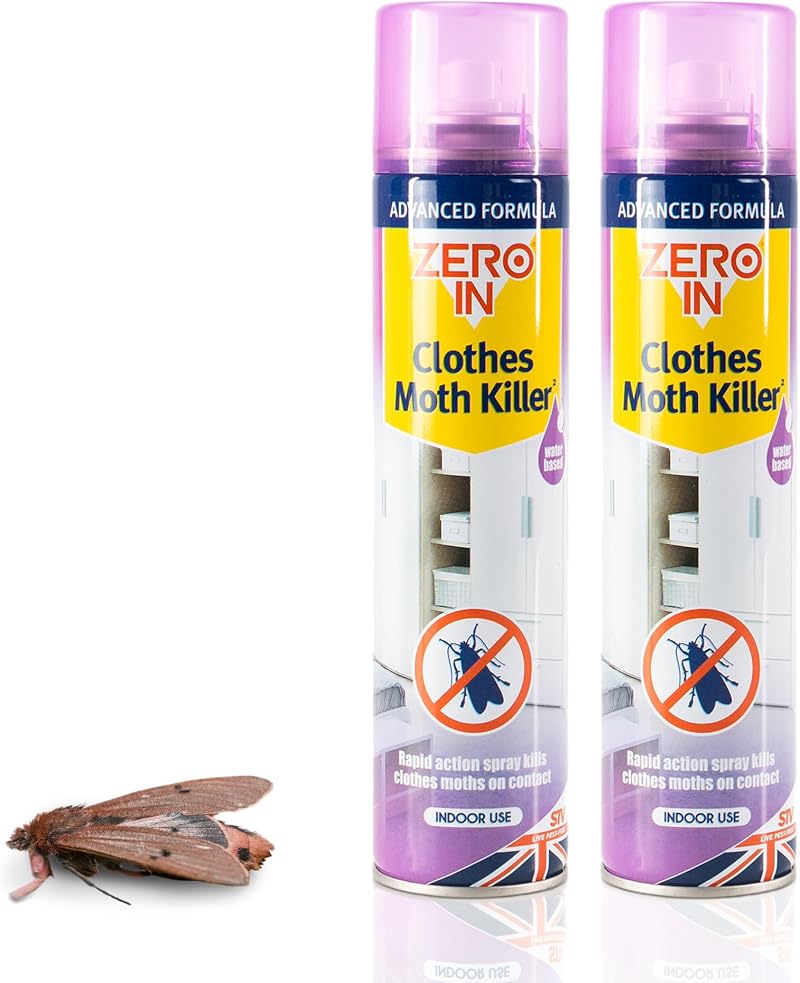 Quebec Clothes Moth Killer 300ml Ready-To-Use Pack of 2 for Wardrobes and