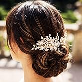 GORAIS Rhinestone Bridal Hair Comb Gold Wedding Hair Accessories Prom Hair Pieces for Brides and Women