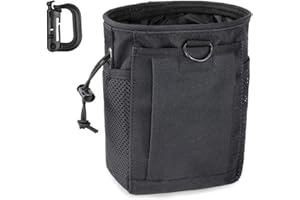 LIVANS Tactical Molle Dump Pouch, Magazine Recovery Pouch Drastring Ammo Bag Belt Utility Fanny Adjustable Military Holster Bag Outdoor for Airsoft Paintball Hunting Gear with D-Ring Grimlock