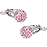 Cuff-Daddy Crystal Pink Ball Cufflinks with Presentation Box