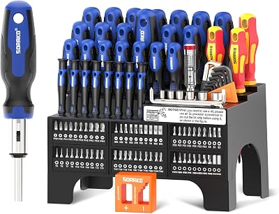 SORAKO 118-Piece Screwdriver Set Magnetic Ratchet Bits Precision Insulated