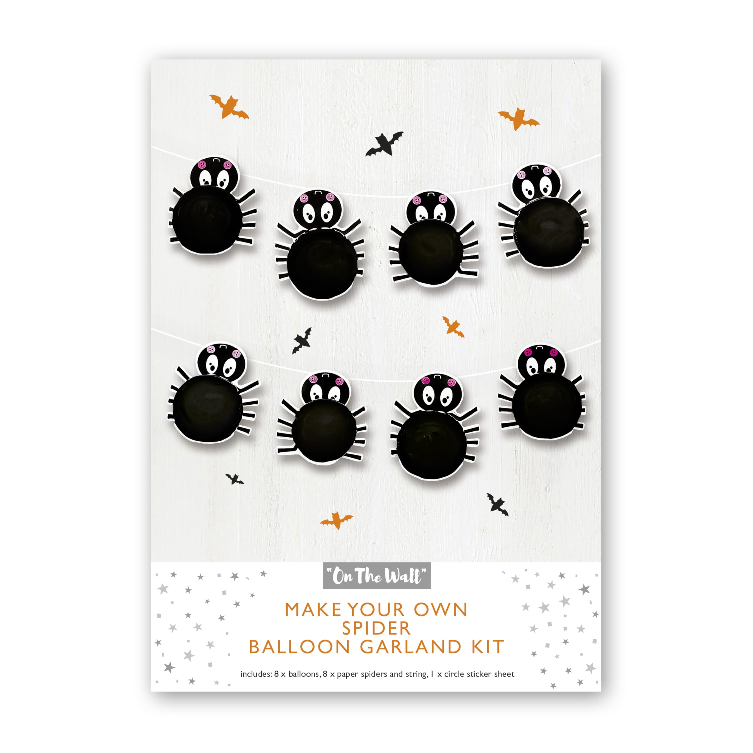On The Wall Halloween Pumpkin Face Garland with Balloon Attachment - 1.5 metre