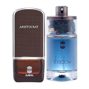 Ajmal Aristocrat EDP Citrus Woody Perfume 75ml for Men and Shadow HIM EDP Spicy Woody Perfume 75ml for Men + 2 Parfum Testers FREE