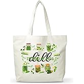 FQPJA Women Pickles Canvas Tote Bag, Funny Gifts For Pickles Lovers, Reusable Grocery Folding Shopping Tote, Aesthetic Shoulder Bag, Thanksgiving Christmas Gifts For Friends Colleagues -A02