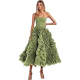KNCERY Organza Homecoming Dresses for Teens 2025 Strapless 3D Flower Prom Dress Evening Party Gowns KN039