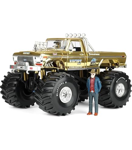 Amazon.com: Greenlight 1/18 Gold Chrome Bigfoot #1 50th