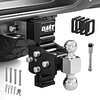 Orion Motor Tech Adjustable Trailer Hitch, Fits 2" Receiver, 5" Drop Hitch with 2" & 2-5/16" Balls, Anti-Theft Steel Tow Hitc