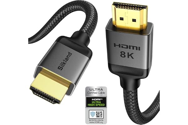 Silkland Certified HDMI 2.1 Cable, [4K@240Hz 144Hz 120Hz, 8K@60Hz] 1440P Ultra High Speed HDMI Cable 48Gbps (Upgrade Braided), HDR10+, eARC, HDCP 2.3, Compatible for Xbox/PS5/PS4/Roku TV-6.6ft
