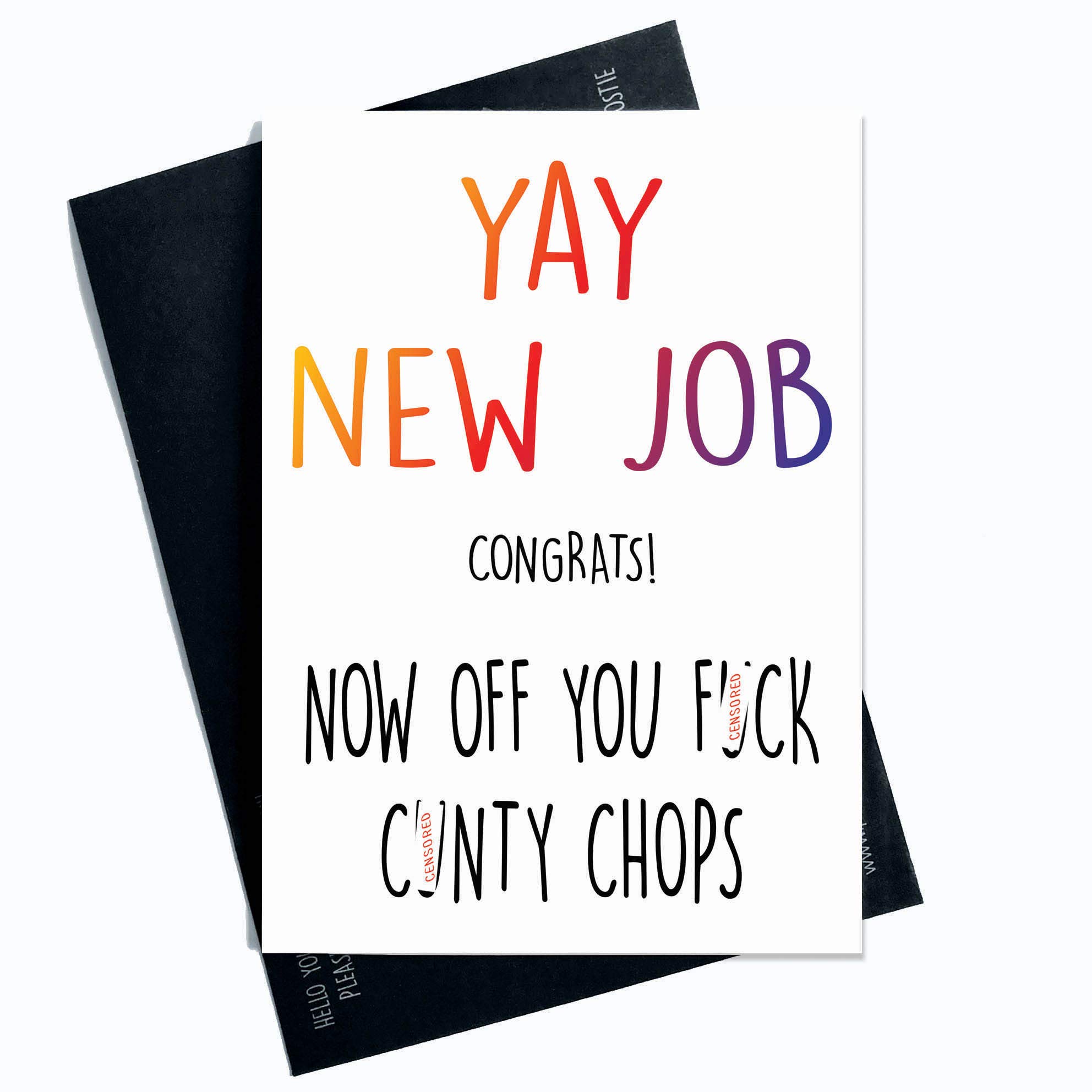Leaving Card, Coworker Card, Yay New Job, Off You F*ck Cunty Chops Good Luck Congrats New Job Colleague Leaving Funny Card, Joke Humour PC79
