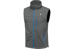 Little Donkey Andy Men's Lightweight Softshell Vest, Windproof Sleeveless Jacket for Running, Hiking, Cycling, Golf