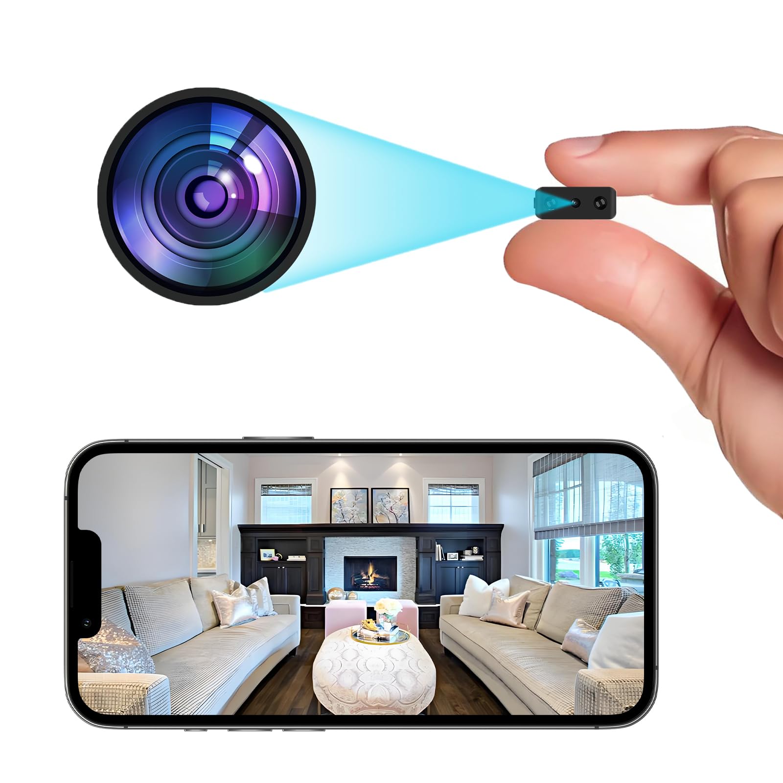 Photo 1 of Mini Indoor WiFi Camera Home Security Room Body Cameras Nanny Cam Small Smart Home Outdoor Cams Pet Dog Baby Camera HD House Portable Camaras Motion Detection Night Vision Cam No Need WiFi Door Camara