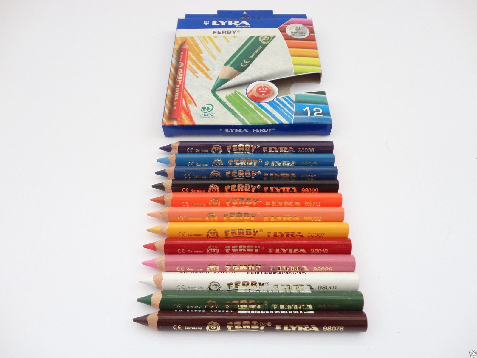 a2bsales 12 Lyra Ferby - Chunky Coloured Pencils - Triangular 12cm - Pre School Art