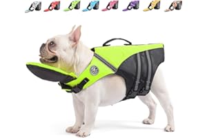 Mklhgty Dog Life Jacket, Reflective Dog Life Vest with Removable Neck Float High Buoyancy for Swimming and Boating, Ripstop Pet Safety Swimsuit Rescue Handle for Small Medium Large Dogs