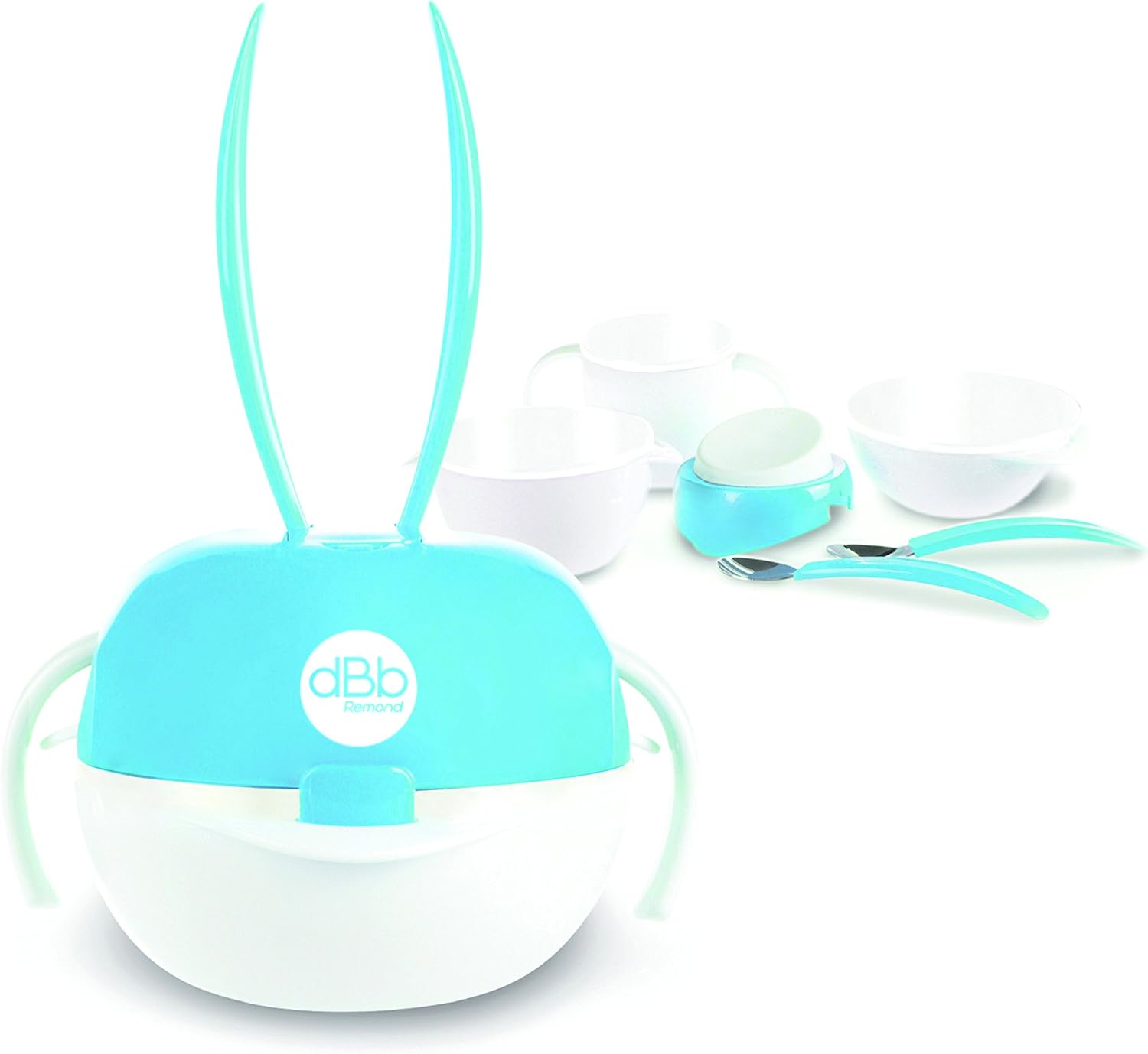 dBb Remond Rabbit Shape Meal Travel Set, Blue, Mutli-colours - Image 3