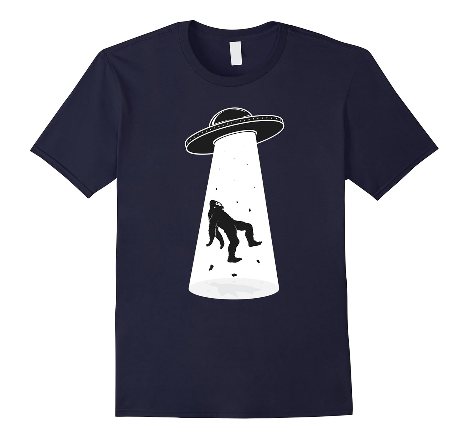 Bigfoot UFO Alien Abduction Funny Retro T-Shirt-Rose