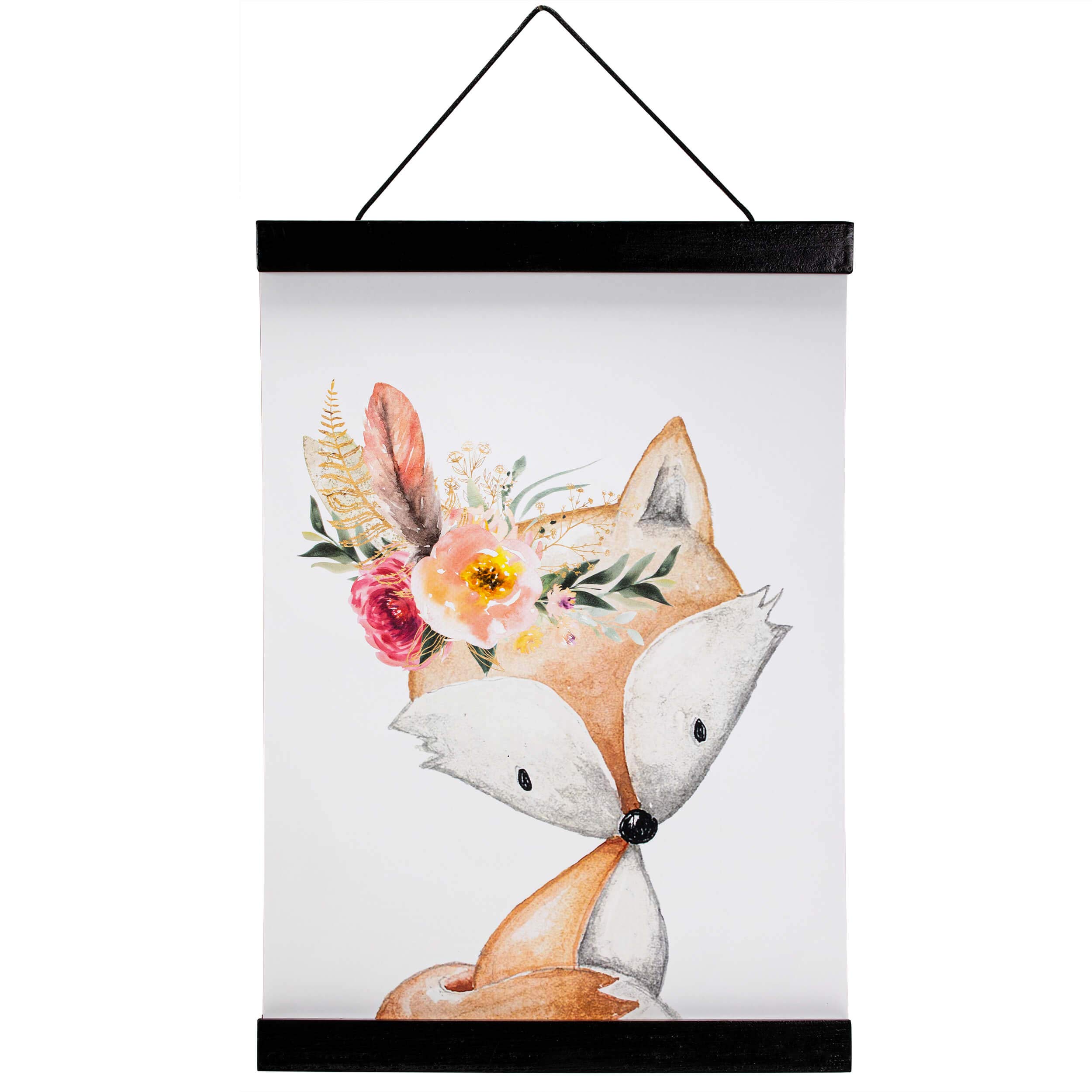 Wooden Picture Frame Black for Wall Pictures, Posters and Photos Magnetic DIN A4 Poster Rail Poster Rail Wooden Frame Picture Rail Clamp Strip (21 cm, Painted Black)