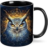 Yrebyou Owl Coffee Mug Funny Tea Cup Ceramic Mugs 11OZ with Handle Gifts for Women Men Home Office Decor