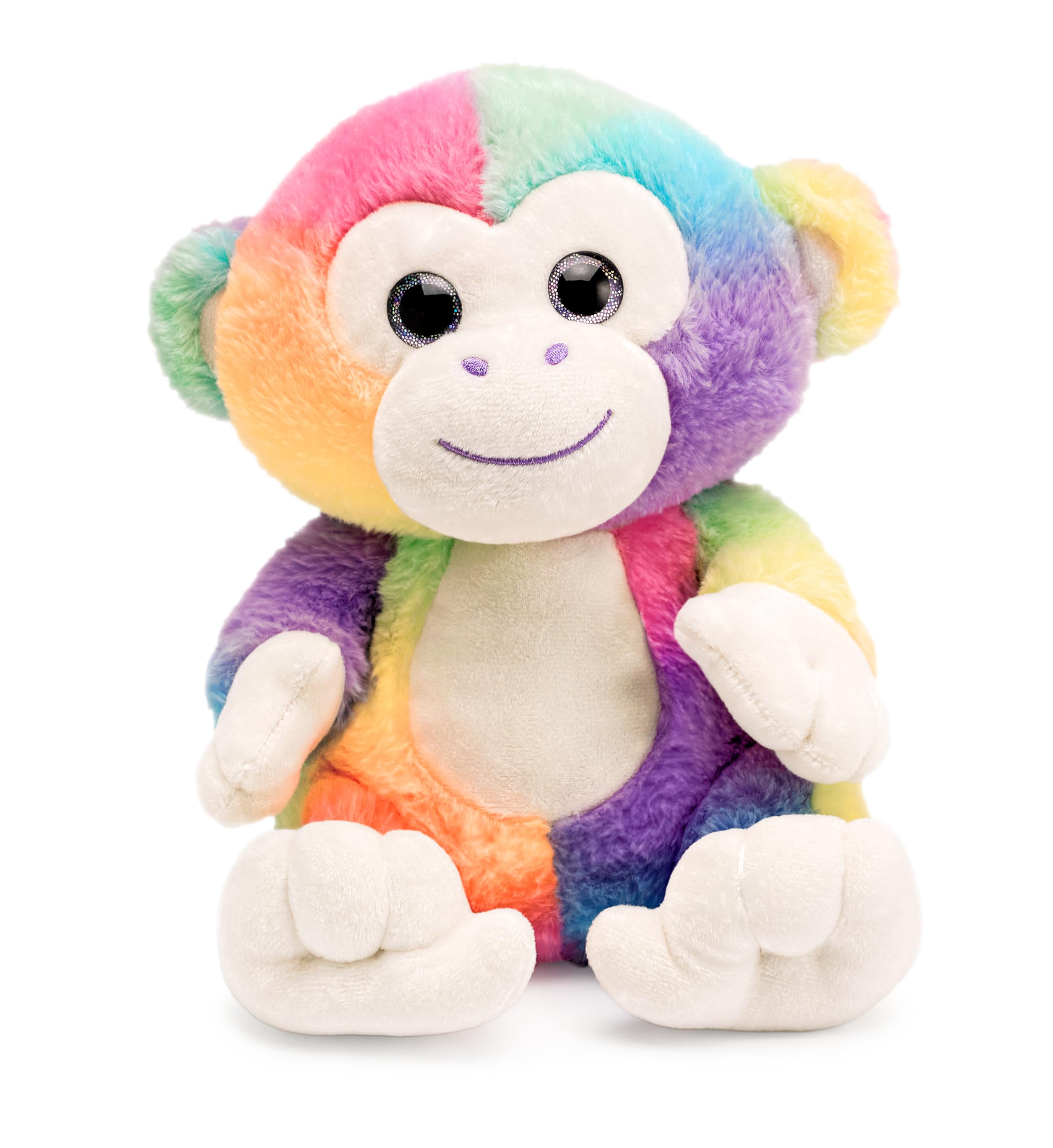 Mousehouse Gifts - Rainbow-Coloured Monkey Soft Toy, Plush Cuddly Teddy for Children